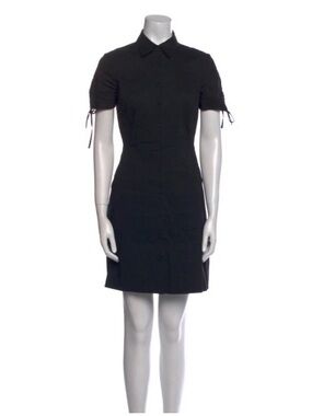 Black Linen Blend Theory Mini Dress